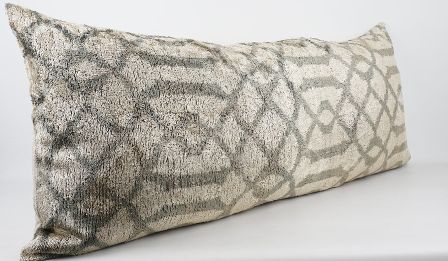 HANDMADE  IKAT SILK/VELVET PILLOWCASE