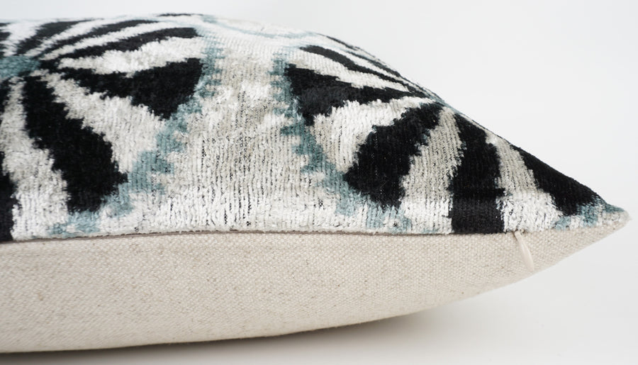 HANDMADE  IKAT SILK/VELVET PILLOWCASE