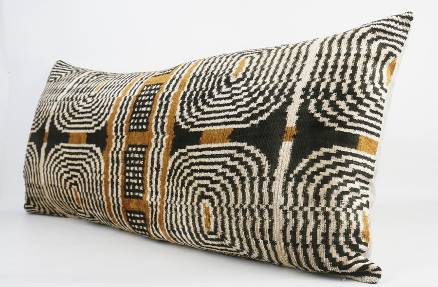 HANDMADE  IKAT SILK/VELVET PILLOWCASE