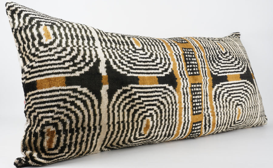 HANDMADE  IKAT SILK/VELVET PILLOWCASE