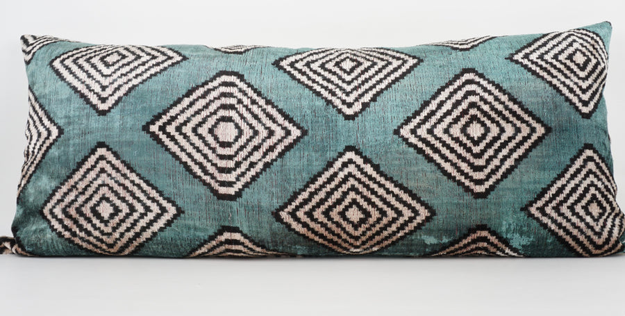 HANDMADE  IKAT SILK/VELVET PILLOWCASE