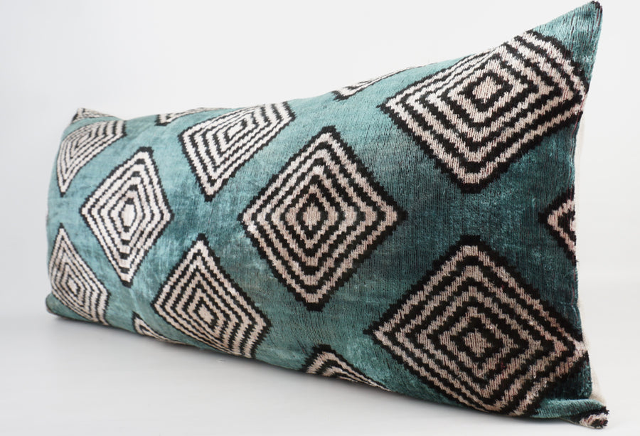 HANDMADE  IKAT SILK/VELVET PILLOWCASE
