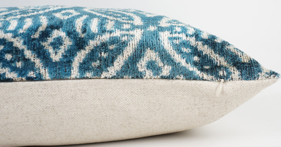 HANDMADE  IKAT SILK/VELVET PILLOWCASE