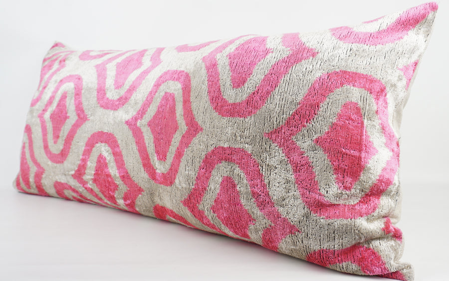 HANDMADE  IKAT SILK/VELVET PILLOWCASE
