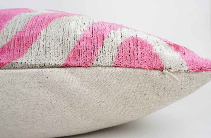 HANDMADE  IKAT SILK/VELVET PILLOWCASE