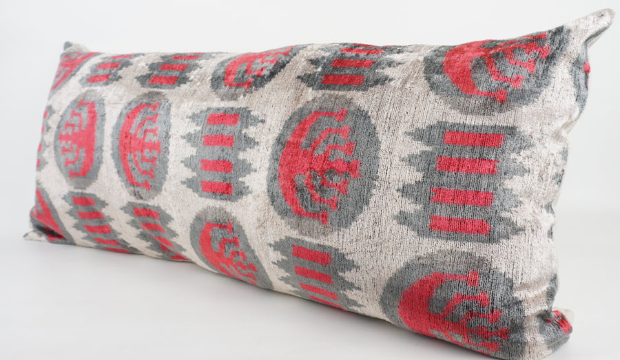 HANDMADE  IKAT SILK/VELVET PILLOWCASE