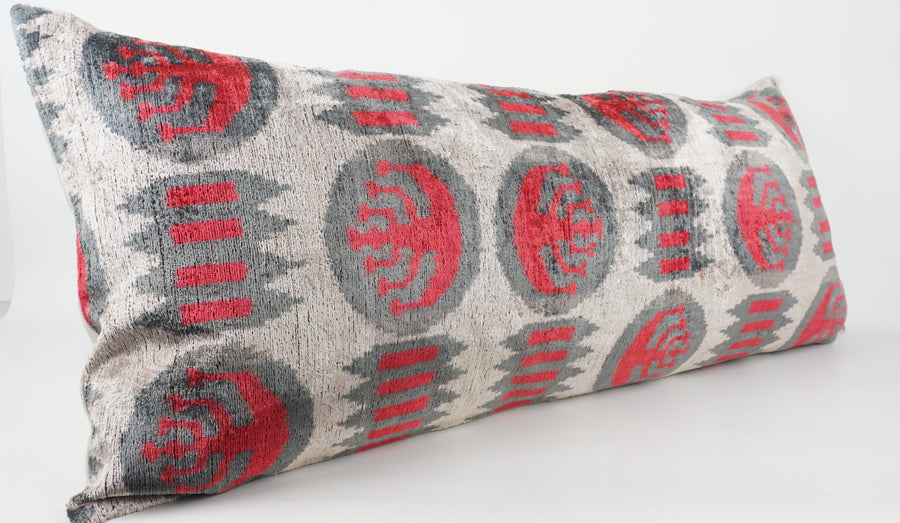 HANDMADE  IKAT SILK/VELVET PILLOWCASE