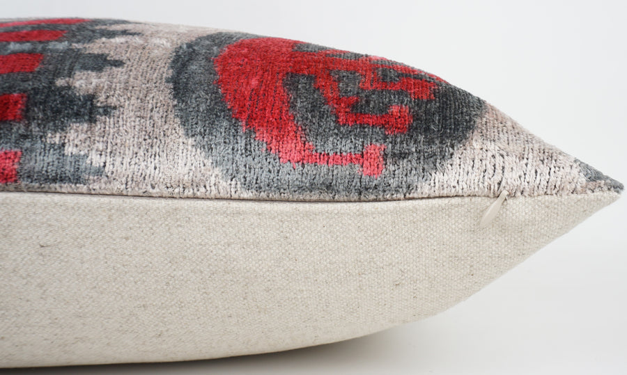 HANDMADE  IKAT SILK/VELVET PILLOWCASE