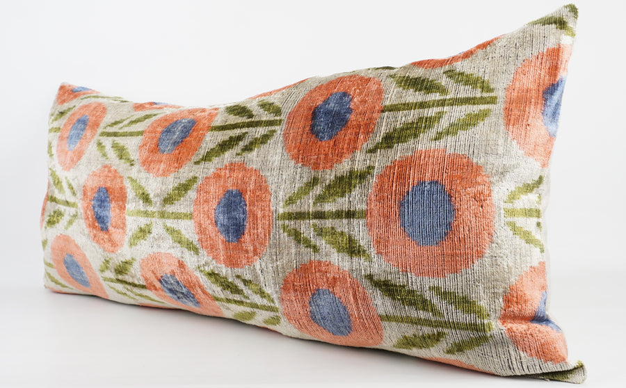 HANDMADE  IKAT SILK/VELVET PILLOWCASE