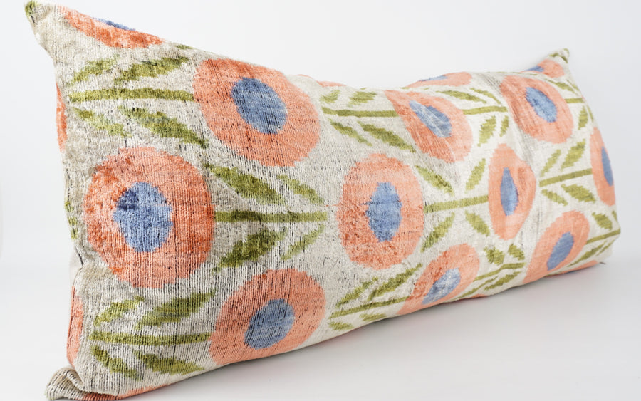 HANDMADE  IKAT SILK/VELVET PILLOWCASE