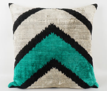 HANDMADE- IKAT SILK/VELVET PILLOWCASE