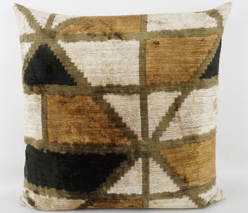 HANDMADE- IKAT SILK/VELVET PILLOWCASE