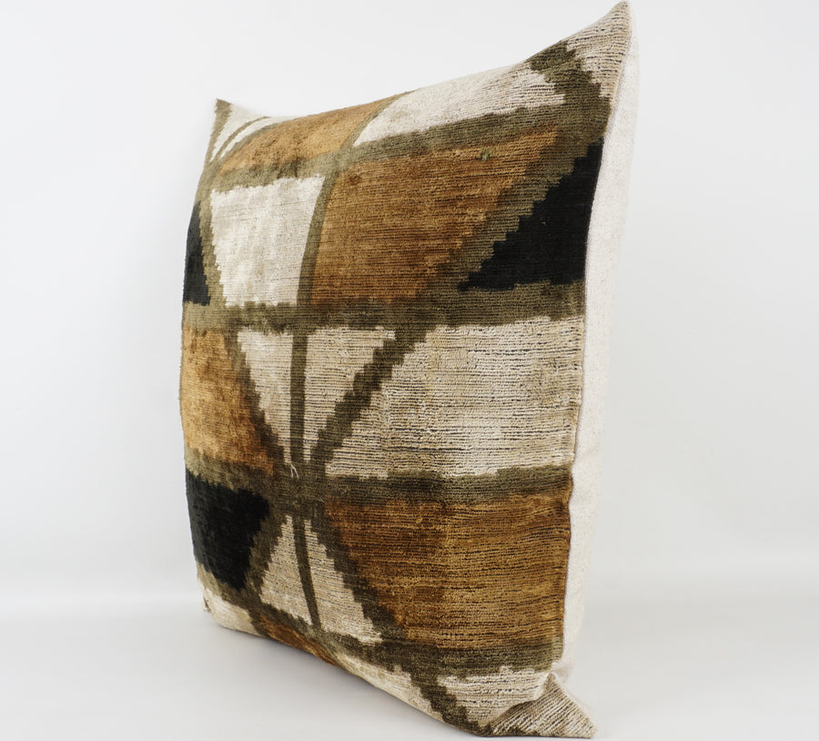 HANDMADE- IKAT SILK/VELVET PILLOWCASE