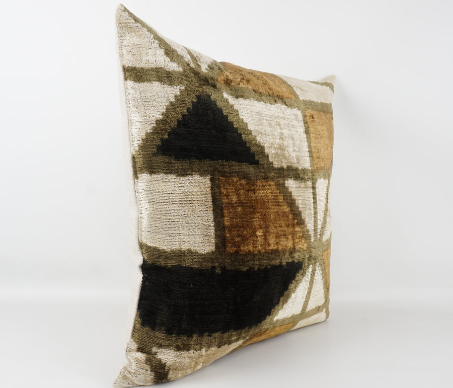 HANDMADE- IKAT SILK/VELVET PILLOWCASE