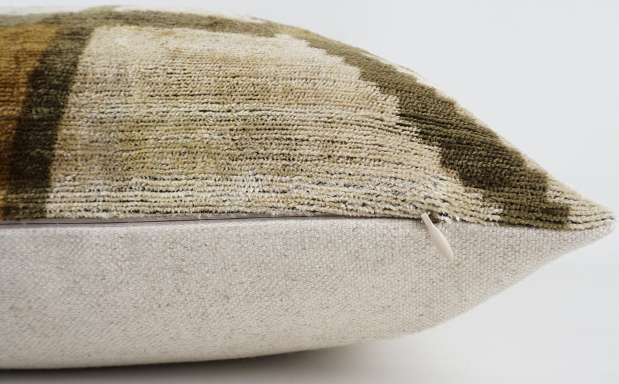 HANDMADE- IKAT SILK/VELVET PILLOWCASE