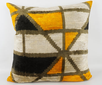 HANDMADE- IKAT SILK/VELVET PILLOWCASE