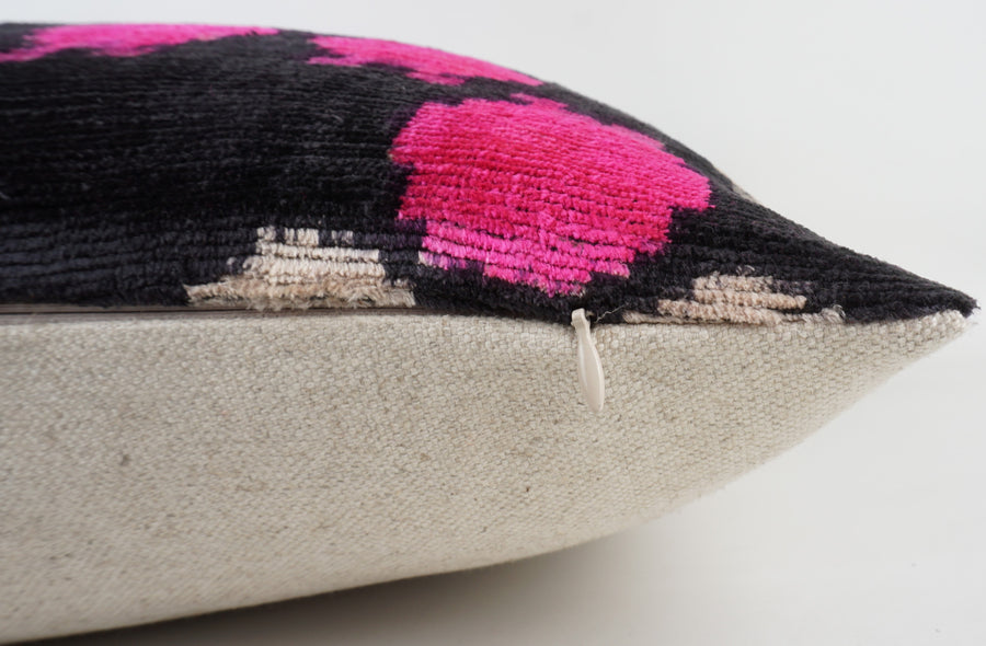 HANDMADE- IKAT SILK/VELVET PILLOWCASE