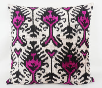 HANDMADE- IKAT SILK/VELVET PILLOWCASE