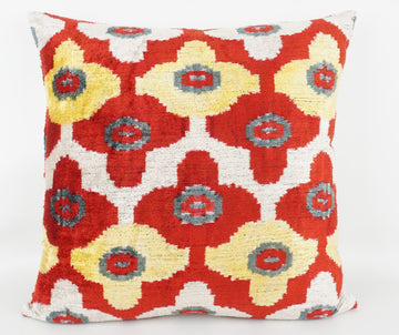 HANDMADE- IKAT SILK/VELVET PILLOWCASE