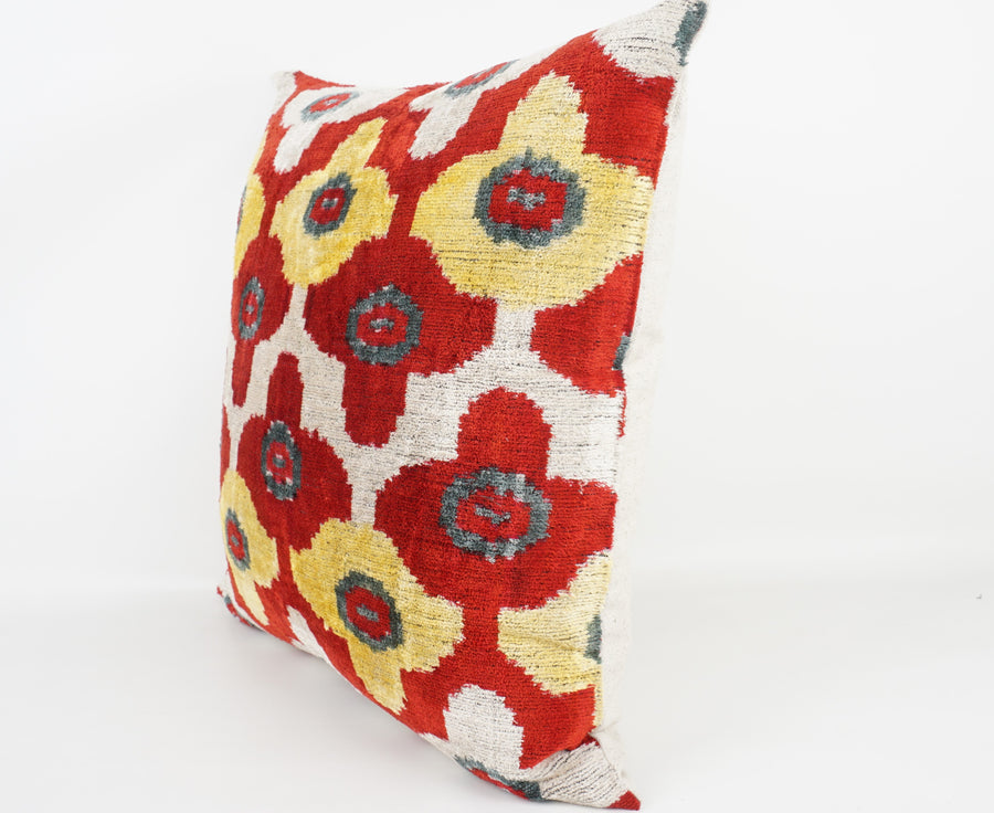 HANDMADE- IKAT SILK/VELVET PILLOWCASE