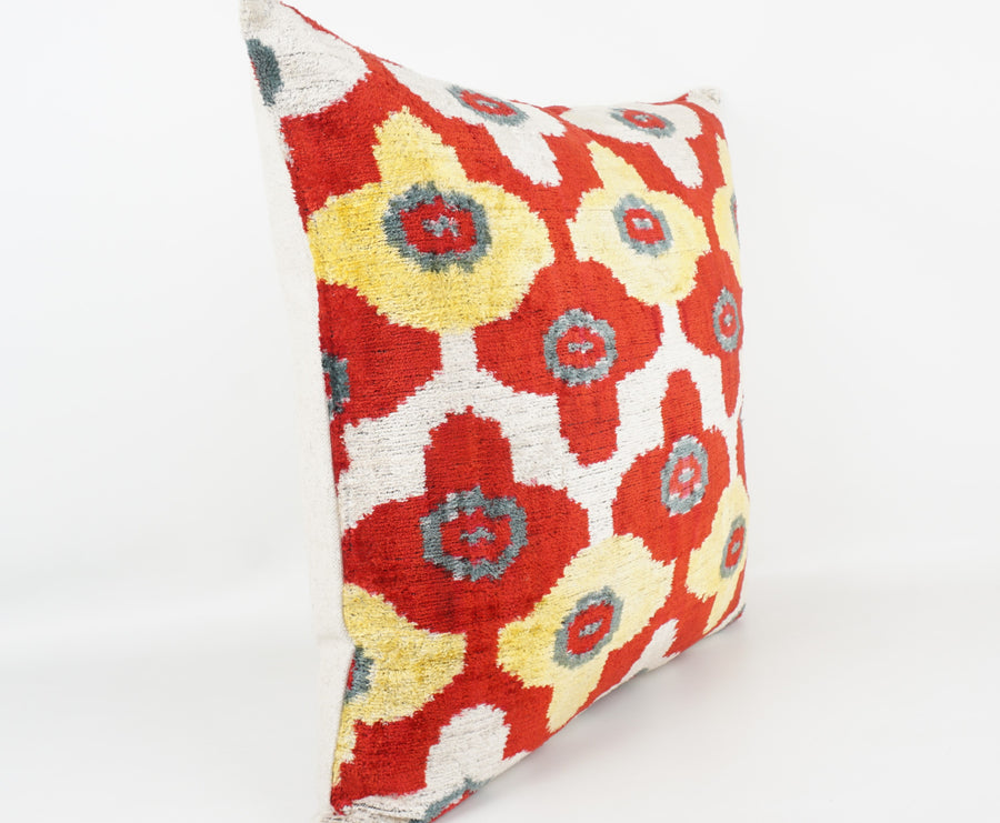 HANDMADE- IKAT SILK/VELVET PILLOWCASE