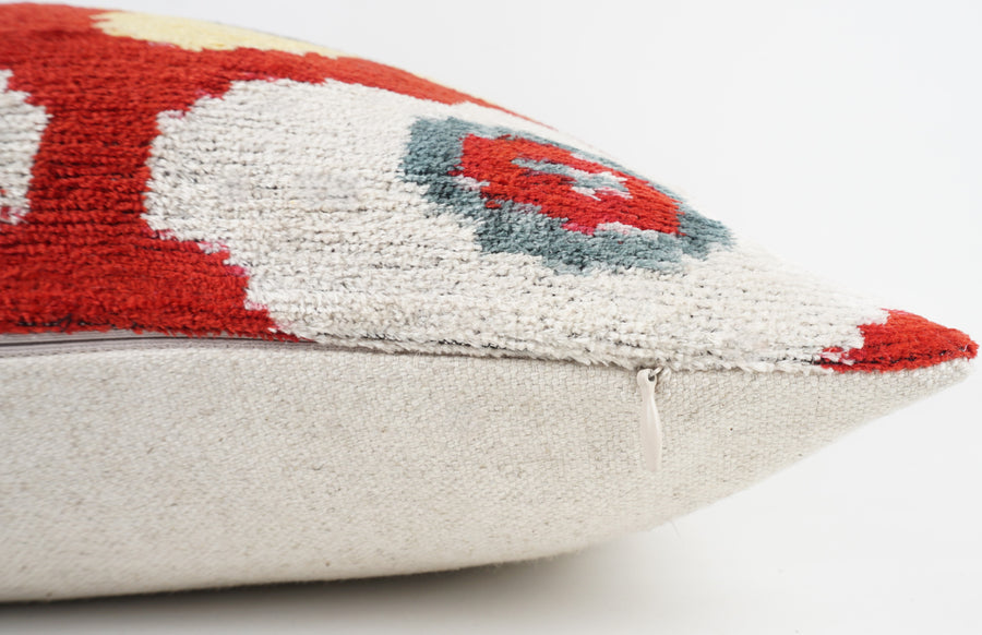 HANDMADE- IKAT SILK/VELVET PILLOWCASE