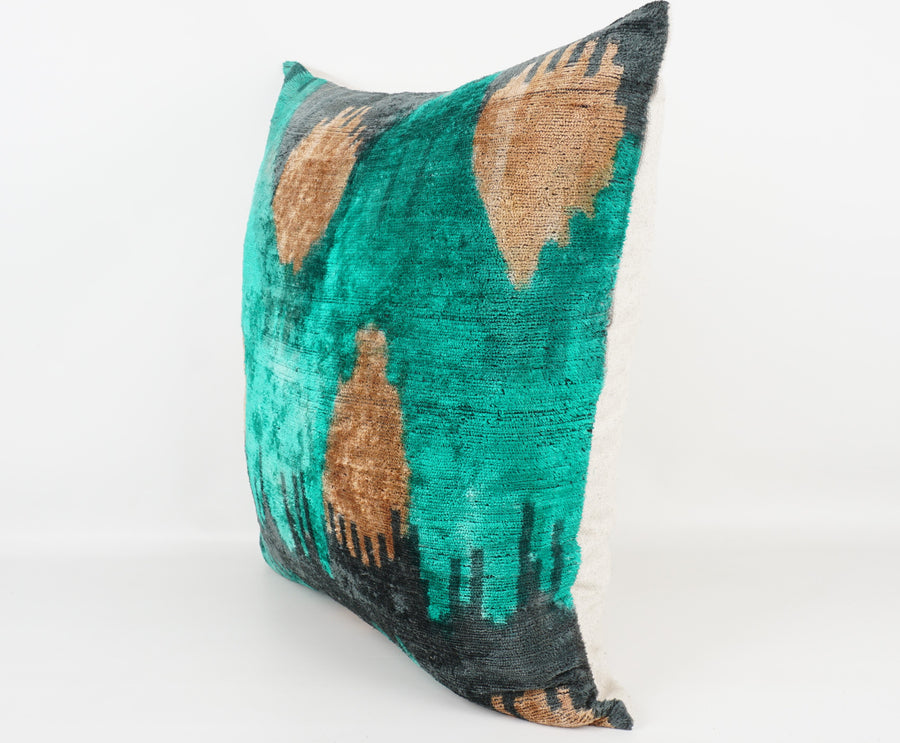 HANDMADE- IKAT SILK/VELVET PILLOWCASE