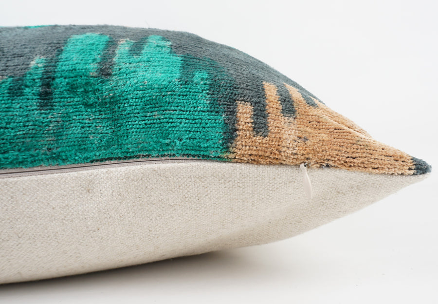 HANDMADE- IKAT SILK/VELVET PILLOWCASE
