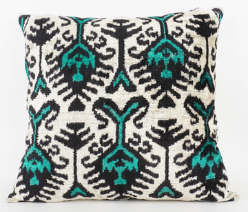 HANDMADE- IKAT SILK/VELVET PILLOWCASE
