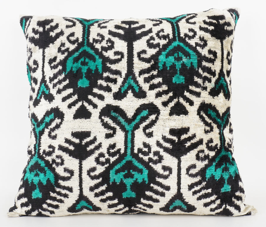 HANDMADE- IKAT SILK/VELVET PILLOWCASE