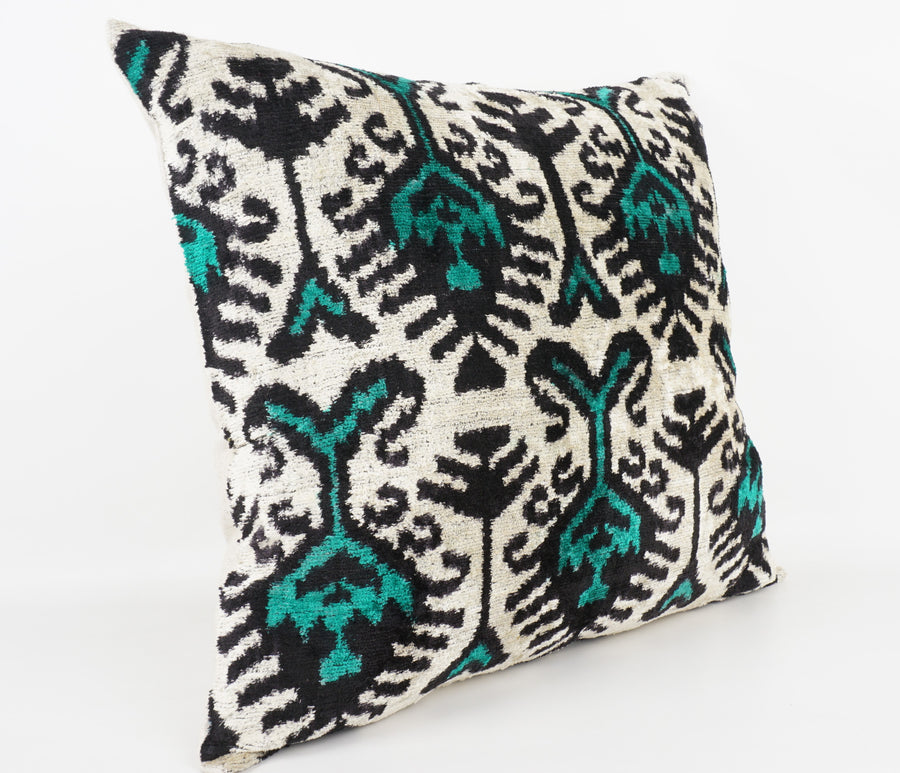HANDMADE- IKAT SILK/VELVET PILLOWCASE