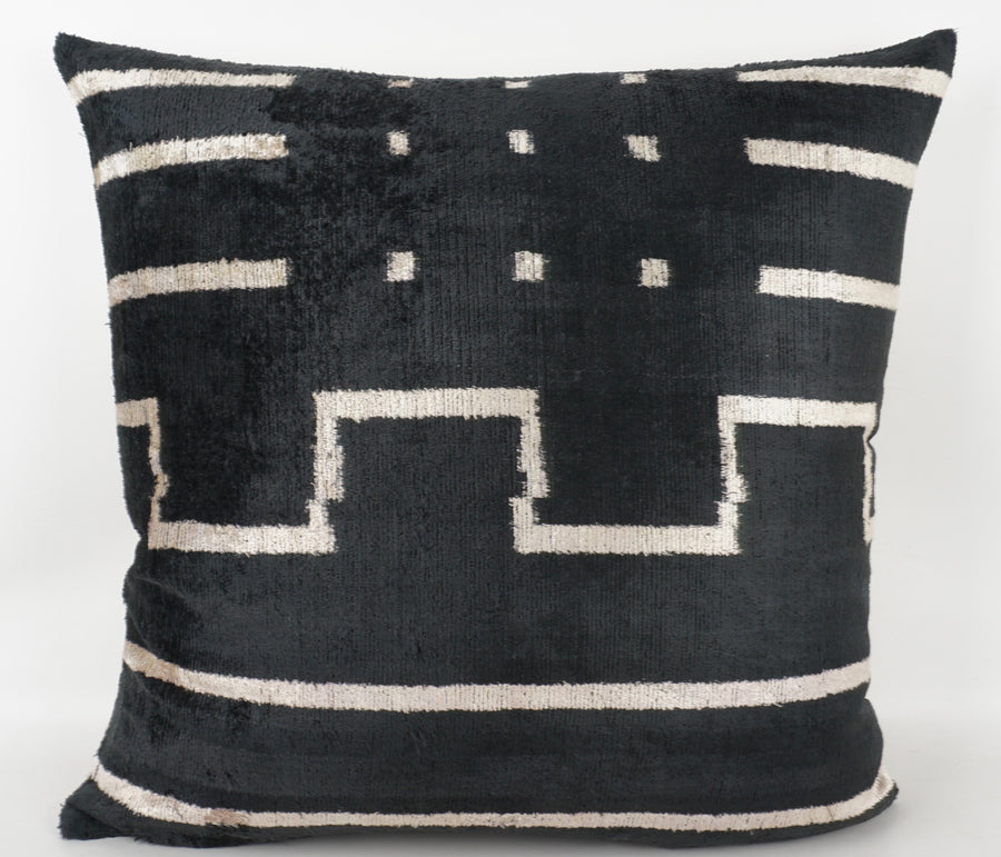 HANDMADE- IKAT SILK/VELVET PILLOWCASE