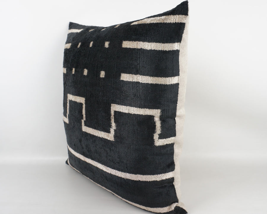 HANDMADE- IKAT SILK/VELVET PILLOWCASE