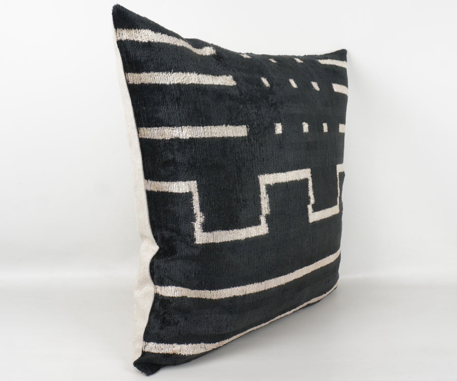 HANDMADE- IKAT SILK/VELVET PILLOWCASE