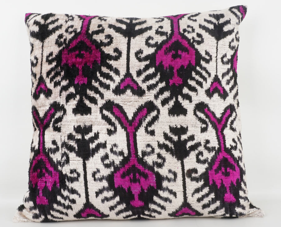 HANDMADE- IKAT SILK/VELVET PILLOWCASE