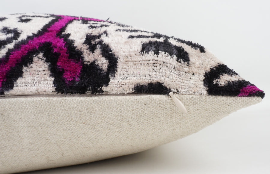 HANDMADE- IKAT SILK/VELVET PILLOWCASE