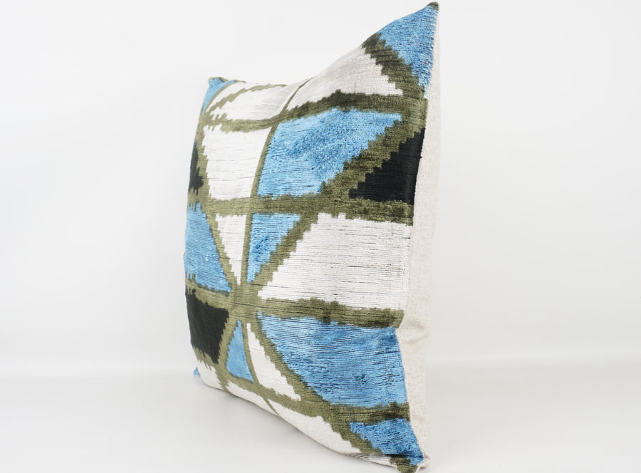 HANDMADE- IKAT SILK/VELVET PILLOWCASE