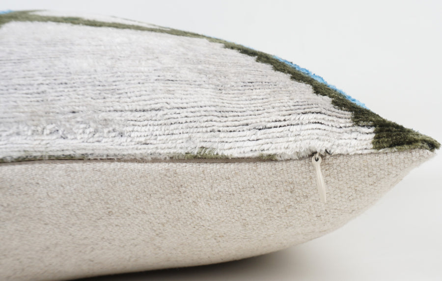 HANDMADE- IKAT SILK/VELVET PILLOWCASE