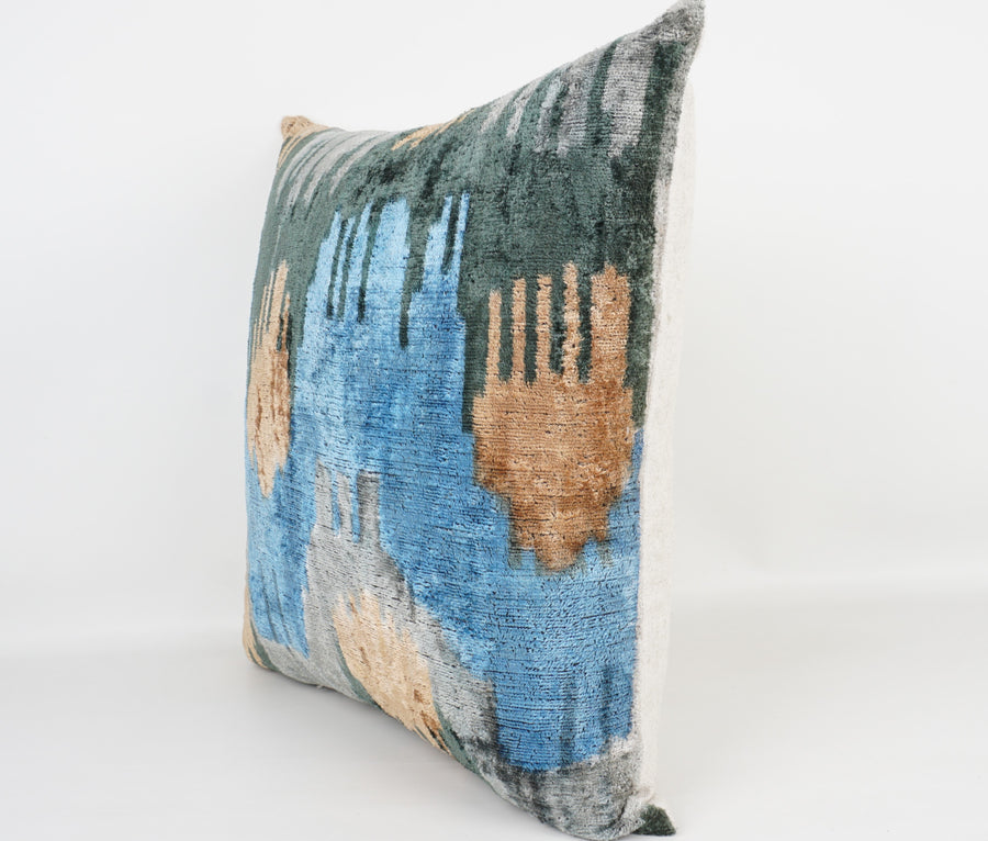 HANDMADE- IKAT SILK/VELVET PILLOWCASE