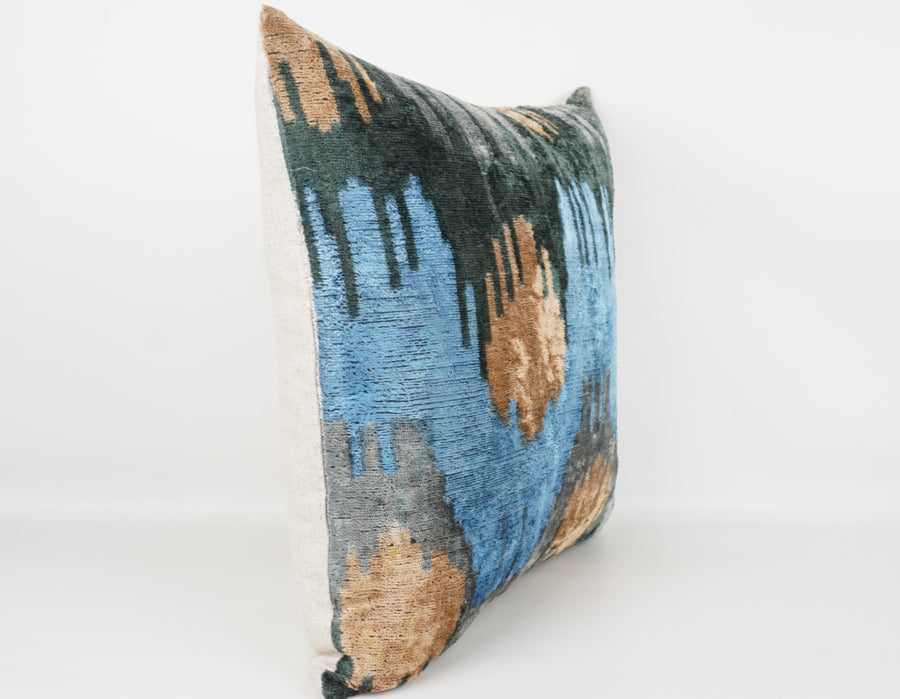 HANDMADE- IKAT SILK/VELVET PILLOWCASE