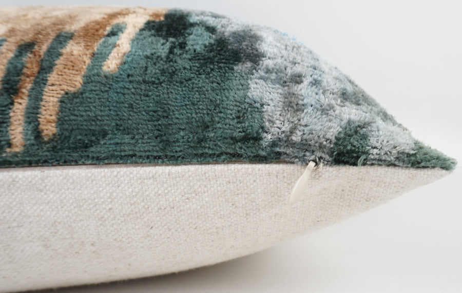 HANDMADE- IKAT SILK/VELVET PILLOWCASE