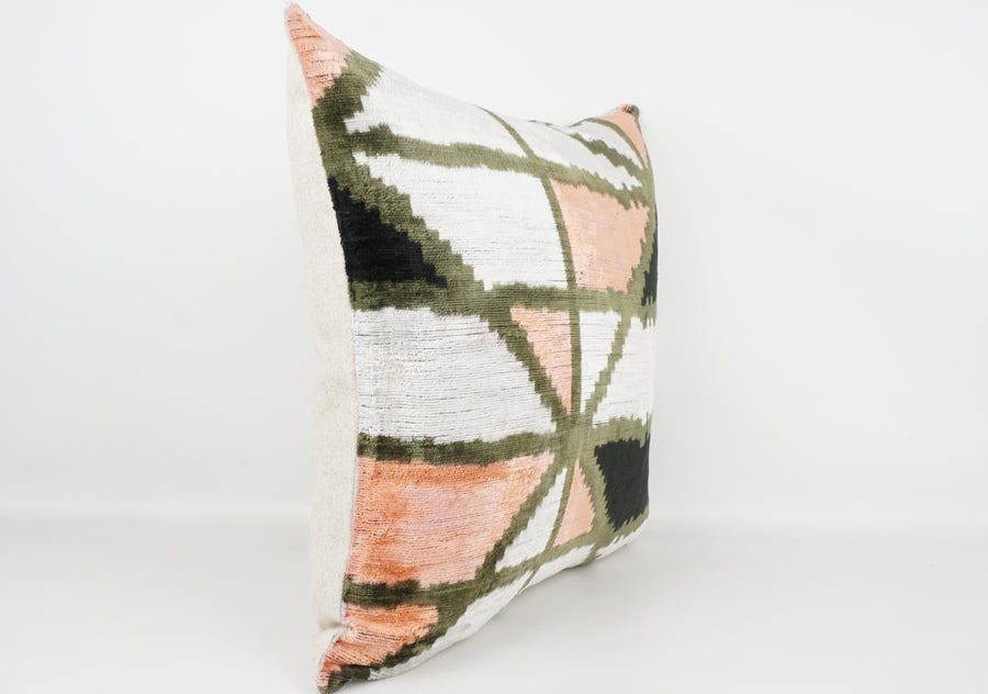 HANDMADE- IKAT SILK/VELVET PILLOWCASE