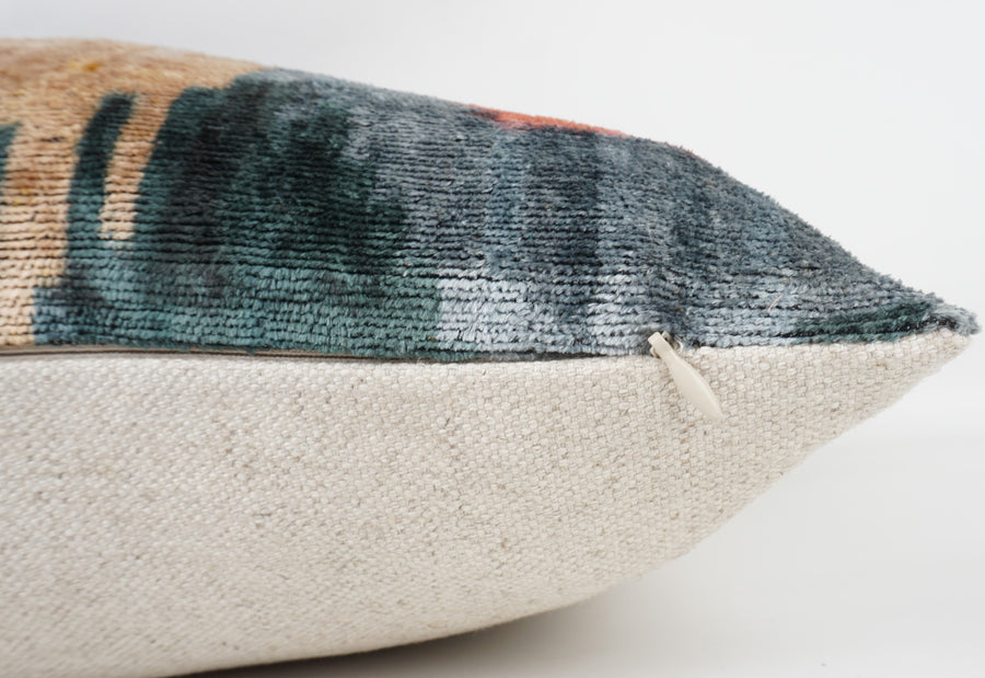 HANDMADE- IKAT SILK/VELVET PILLOWCASE