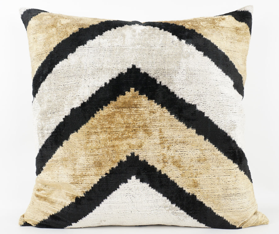 HANDMADE- IKAT SILK/VELVET PILLOWCASE