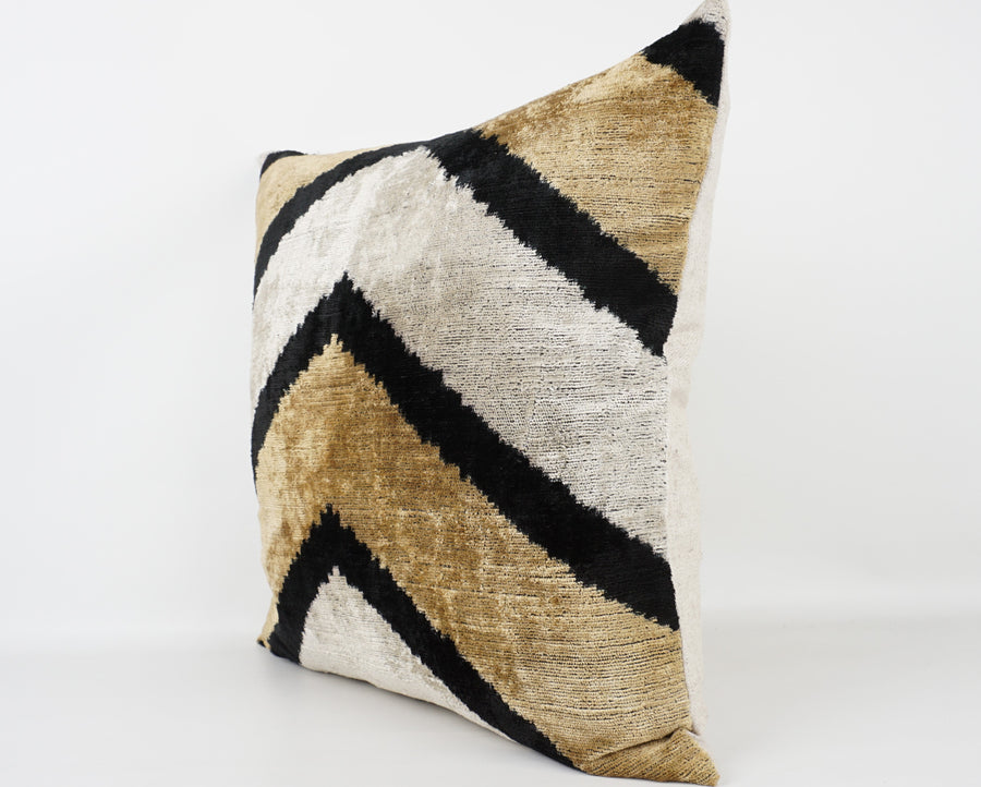 HANDMADE- IKAT SILK/VELVET PILLOWCASE
