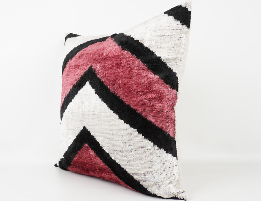 HANDMADE- IKAT SILK/VELVET PILLOWCASE