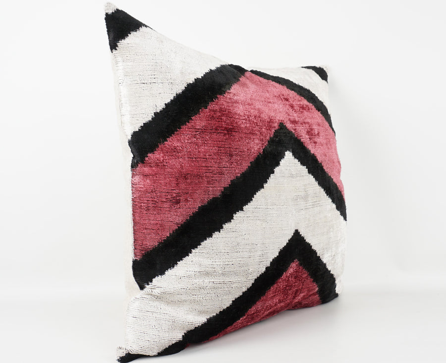 HANDMADE- IKAT SILK/VELVET PILLOWCASE