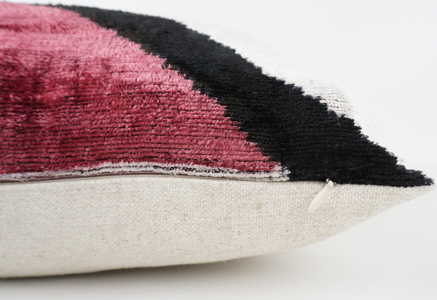 HANDMADE- IKAT SILK/VELVET PILLOWCASE