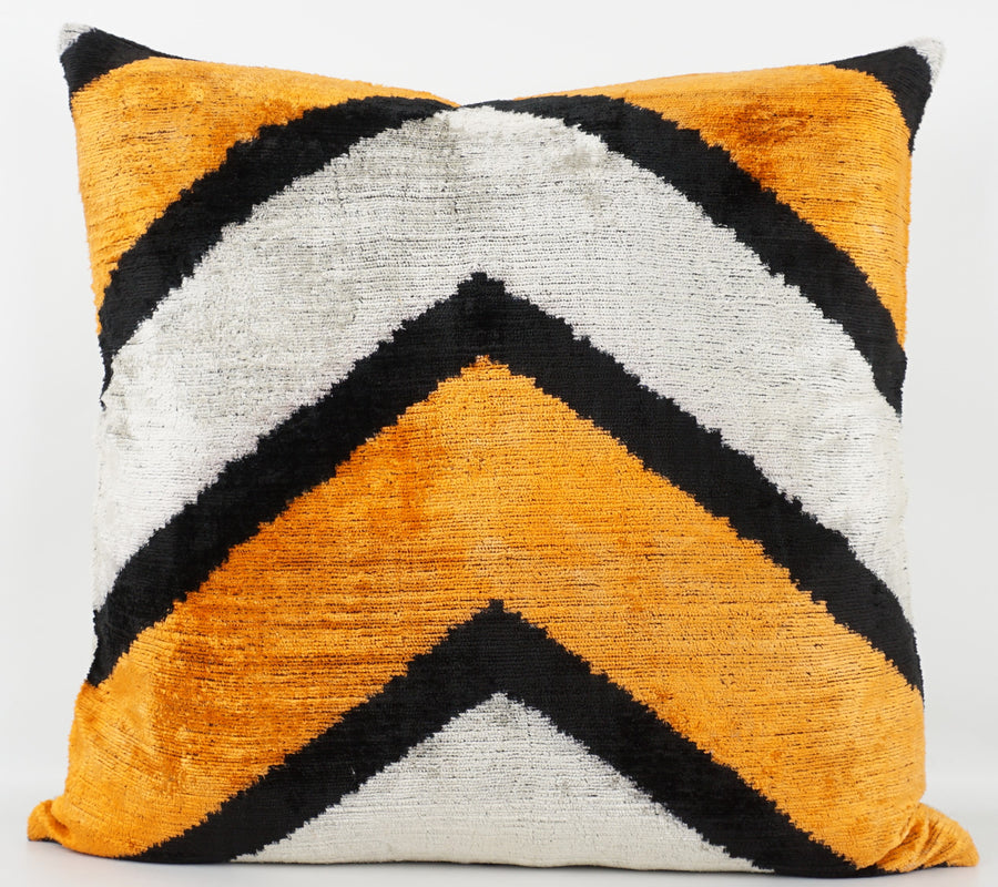 HANDMADE- IKAT SILK/VELVET PILLOWCASE