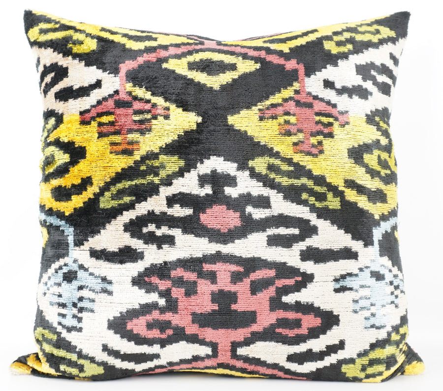 HANDMADE- IKAT SILK/VELVET PILLOWCASE